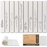 INFISIBLE Foldable Stone Bath Mat - 24x16 Inch, Super Absorbent Diatomaceous Earth Large Bath Mats for Bathroom, Quick Dry Non-Slip Stone Drying Mats for Kitchen Counter & Bathtub (Black Floral Decor)