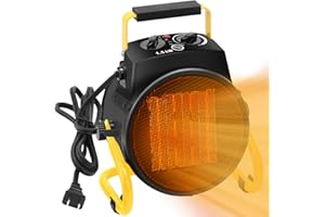 Orvella Outdoor Heaters for Patio, 1500W Electric Garage Heater with Overheat Protection, 3S Fast Heating, 3 Modes, Portable Space Heater for Patio, Garage, Greenhouse, Indoor, Gold