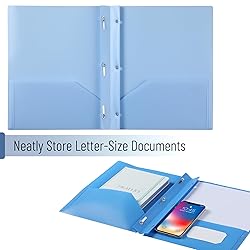 Mr. Pen- Plastic Folders with Pockets and Prongs, 5