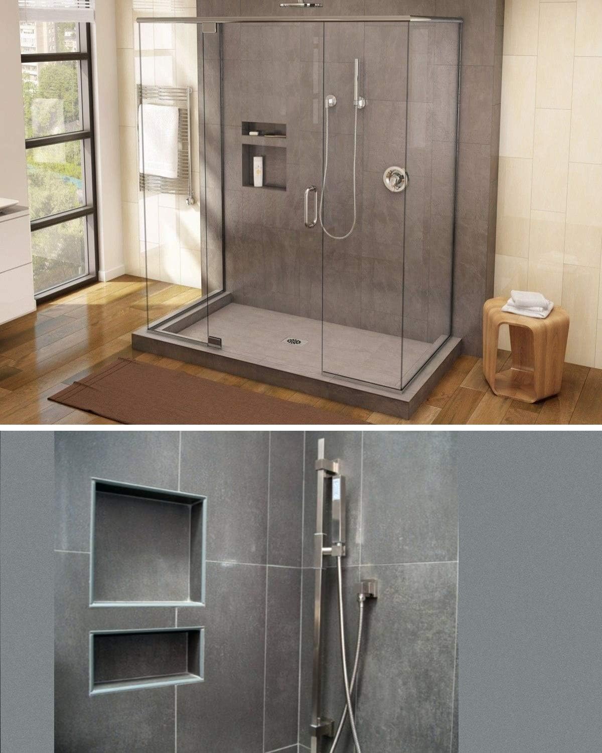 Black 24X16 Two Inner Shelves with Divider Easy Install UniGreen Niche