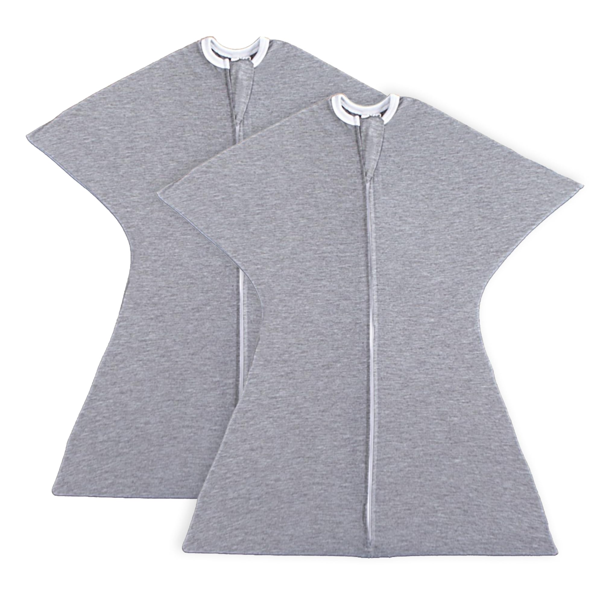 SleepingBaby Zipadee-Zip Transition Swaddle - Cozy Baby Swaddle Blanket with Zipper Convenience - Roomy Wearable Blanket for Easy Diaper Changes - Classic Heather, X-Small (3-6 Month) - 2 Pack Image