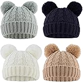 Yuoahcn Baby Girl Beanie Winter Baby Boy Hat with Pom pom Warm Infant Knitted Hats Toddler Kid Beanies