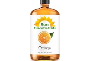 Sun Essential Oils - Orange (Sweet) Essential Oil 16oz for Aromatherapy, Diffuser, Relieves Pain Energy Booster