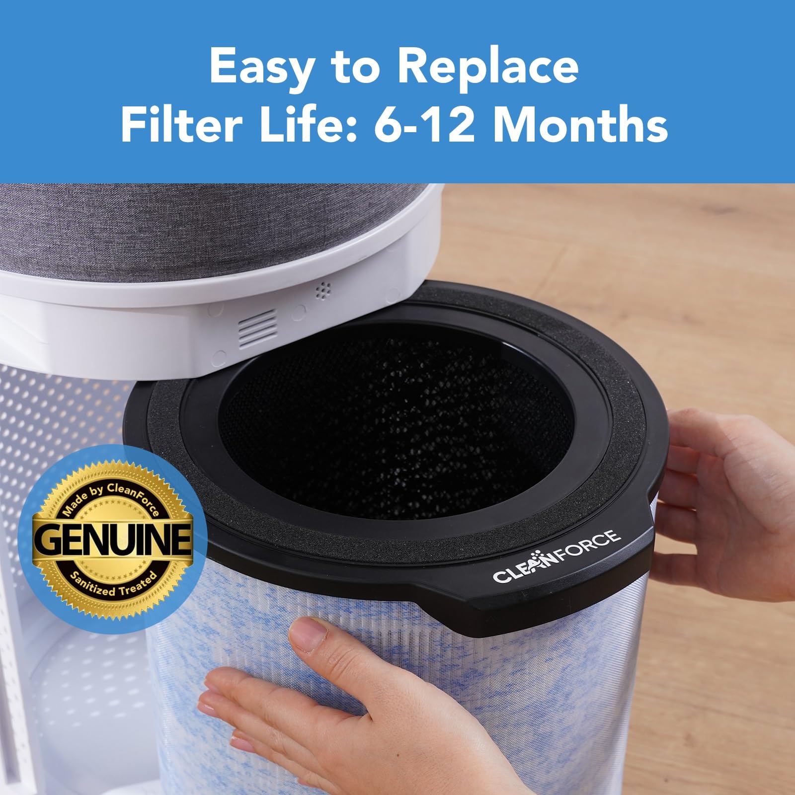Genuine CleanForce AllerSync MaxPure H13 True HEPA Sanitized Air Filter for Rainbow Series, filters Dust, Somke, Pollen, Lint, Allergens, Pet Hair Dander and Odors