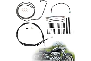 TIGERSGATE Touring 12" Handlebar Cables Kit w/ABS, Extended Clutch Cable & Brake Line & CAN-Bus & TBW Wire for Harley 2008-20
