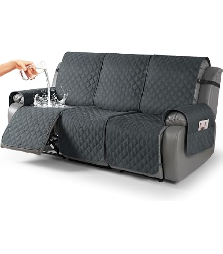 WWQQKJ Housse de Fauteuil Relax Extensible 2 Places, Housse de Fauteuil Relax Inclinable Electrique avec Poche, 6 Pièce Protege de Meubles pour Canapé(#14