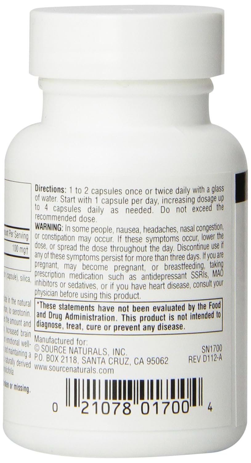 Amazon.com: Source Naturals Serene Science 5-HTP 50mg, Balanced Mood, 30 Capsules: Health & Personal Care