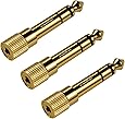 TriLink Stereo Audio Adapter [Gold-Plated Pure Copper ] 6.35mm (1/4 inch) Male to 3.5mm (1/8 inch) Female Headphone Jack Plug, 3 Pack