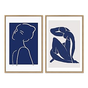 SIGNWIN 2 Piece Framed Canvas Wall Art Minimalism...