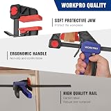 WORKPRO Ratchet Bar Clamp Set 150mm Jaw 285mm Spread 68kg 2-Pack view 7