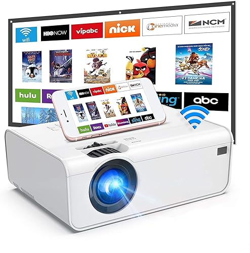 WiFi Projector, Uyole Outdoor Movie Projector with 100'' Projector