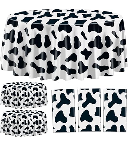 Hegbolke Lot 4 Nappes Vache Rose - 210x130cm - Polyéthylène Imperméable - Fête Anniversaire, Baby Shower