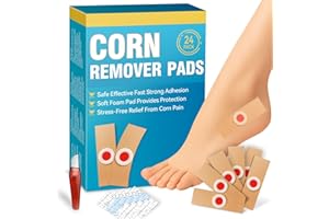 Bellemora Corn Removers for Toes and Feet, 24 Pack Corn and Callus Remover Pads with Waterproof Adhesive, Gentle Cushions for Pain Relief, Corn Remover Bandaid for Hand & Foot Use