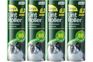Large Lint Rollers Pet Hair Extra Sticky Refills,Mega Value Set 6.3 inches Wider with 240 Sheets for Cat and Dog Hair Removal