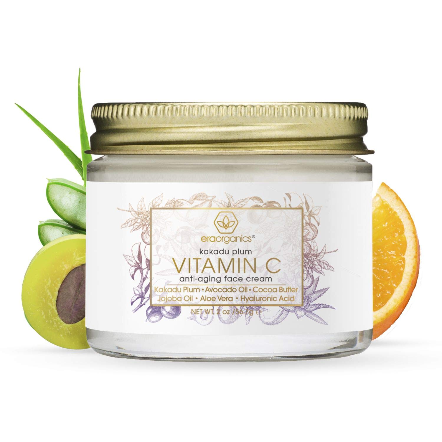 Era Organics Vitamin C Face Moisturizer & Eye Cream - Super Revitalizing Hyaluronic Acid Anti Aging Moisturizer With Kakadu Plum, Jojoba Oil, Avocado Oil, Vitamin E For Wrinkles, Fine Lines & Eye Bags: Beauty
