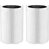Blue Pure Replacement Filter for Blueair 411, 411+, 411 Auto Air Purifier | 2-IN-1 Efficient Particulate Activated Carbon 411 411+ 411 Auto and MINI Filter for Smoke, Pet Dander, Odors, Pollen, 2 Pack