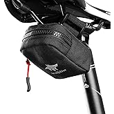 WOLFILIST Compact Cycling Saddle Bag - Fits Under Bike Seat for easy storage - Road Bike & Bicycle Seat Bag - Tiny Durable & Water-resistant (Mini)