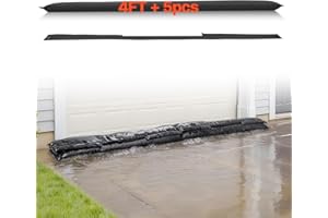 VEVOR Flood Barrier, 4 Pack, 5 x 0.7 ft Flood Bags Activated by Water, Water Absorbent Barrier, Sandless Sandbags Blockage, F