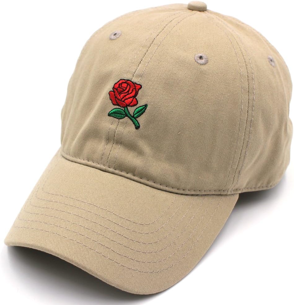 Embroidered Rose Unstructured Unisex Dad Hat