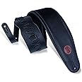 Levy's Leathers MSS2-4-BLK Garment Leather Bass Guitar Strap, Black