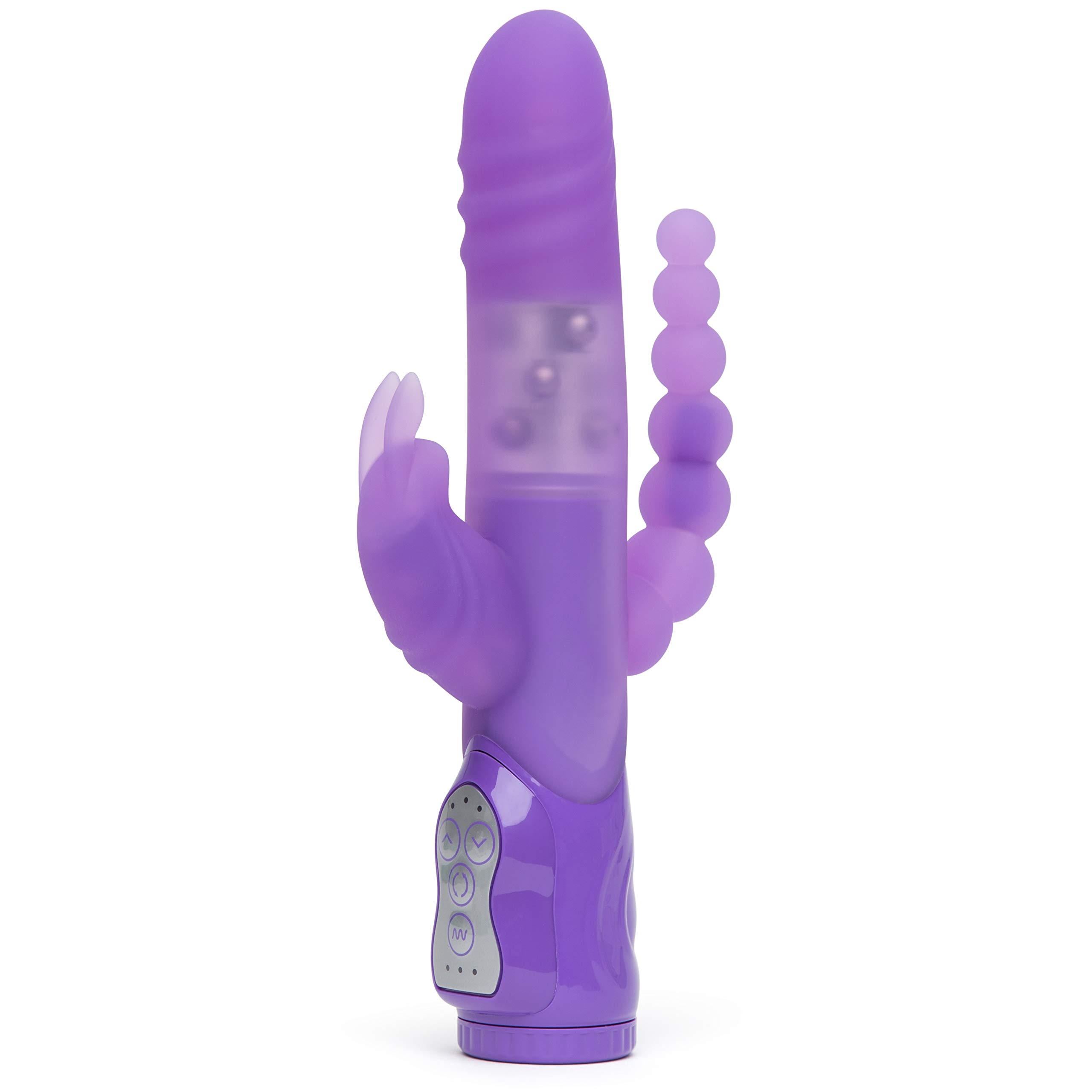 Lovehoney Dream Triple Rabbit Vibrator - 5.5 Inch Silicone Vibrator for Women with Anal Beads - Rechargeable & Waterproof - Purple