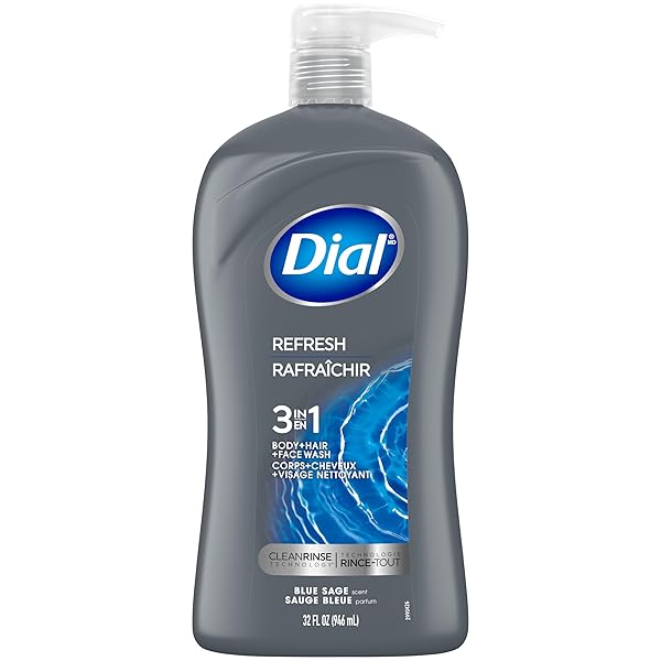 DIAL MEN 3IN1 BODY, HAIR AND FACE WASH,...