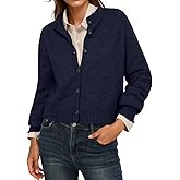 GRECERELLE Womens Cardigan Sweater Open Front Long Sleeve Crew Neck Button Down Knit Casual Jacket, S-2XL