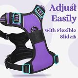rabbitgoo Dog Harness Medium Adjustable No Pull Reflective Purple M view 4