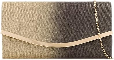 bronze glitter clutch bag