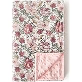 Baby Blankets for Unisex Boys Girls, Soft Plush Minky Blanket with Double Layer Dotted Backing for Infant Newborn Toddler, Vintage Floral Western Wild Flowers 30 x 40 Inch (Vintage Floral)