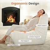 Vesgantti Togo Fireside Chair Beige Suede Lounge Ergonomic Lumbar Support view 3