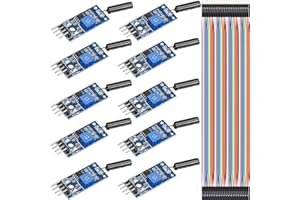 DKARDU 10 pcs High Sensitive Vibration Switch Sensor Module SW-18010P Alarm Sensor Module Vibration Module,with Dupont Cable for Arduino