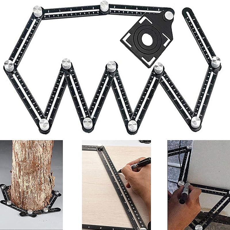JIRENSH Multi Angle Measuring Ruler Angleizer Template Tool