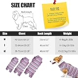 Jodsen Recovery Suit for Dog Purple Stripes XL Elastic Anti-Lick Pajamas view 2