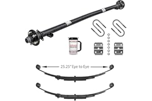 Rockwell American 3,500 lb Idler Trailer Axle w/Leaf Springs & U-Bolts - 5x4.5 Bolt Pattern (89" Hubface - 74" Spring Center)