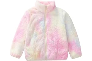 AIWUHE Toddler Girls Boys Fleece Jacket Kids Polar Fleece Zipper Jacket Soft Fall Winter Warm Outerwear With Pockets 2-8Y