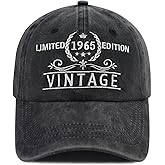 Goyklrb Limited Edition 1965 Baseball Hats for Men Women, Adjustable Cotton Embroidered 60th Birthday Baseball Cap