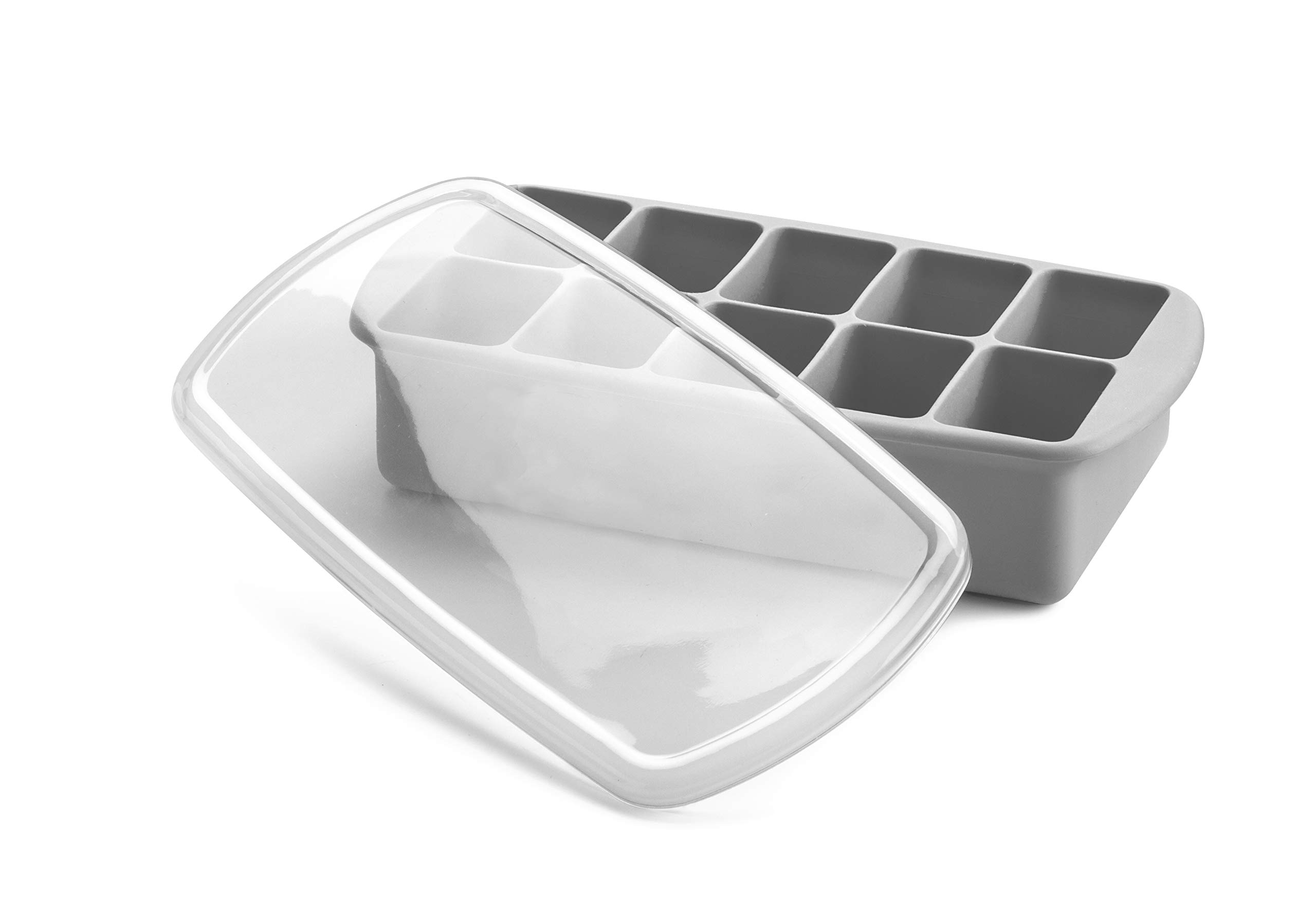 Silicone Baby Food Freezer Tray with Lid (Grey)