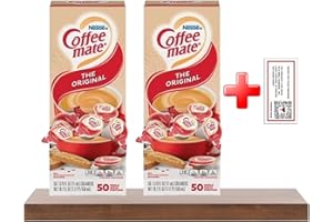 Coffee-Mate Original Liquid Creamer Singles - 50 Count Box (Pack of 2) and Exclusive Phoenix Rose Fridge Sticker