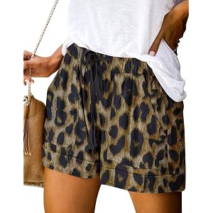 ANFTFH Womens Casual Shorts Summer Drawstring Elastic Waist Comfy Shorts with Pockets