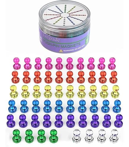 Small Red Planning Office Magnets For Fridge, Whiteboard, Noticeboard, Filing Cabinet - Pack Of 24