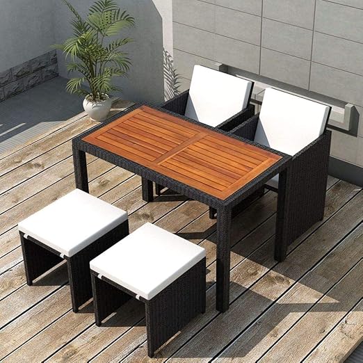 Tidyard Balkonset Balkonmöbel Garten Sitzgruppe Rattan 4 Personen