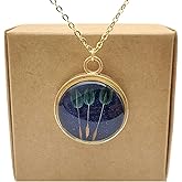 Cairui Design Dandelion with 3 Wishs Make a Wish Real Flowers Starry Pendant 18k Gold Plated Necklace for Women Handmade