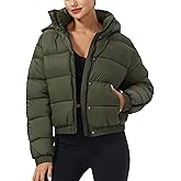 Pioneer Camp Women's Winter Cropped Puffer Jacket with Hood Waterproof Short Warm Quilted Jacket Puffy Bubble Coat Outerwear
