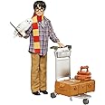 Mattel Harry Potter Collectible Platform 9 3/4 Doll (10-inch), Posable, Wearing Travel Fashion, with Hedwig, Luggage & Accessories, Gift for Collectors and Kids 6 Years Old and Up