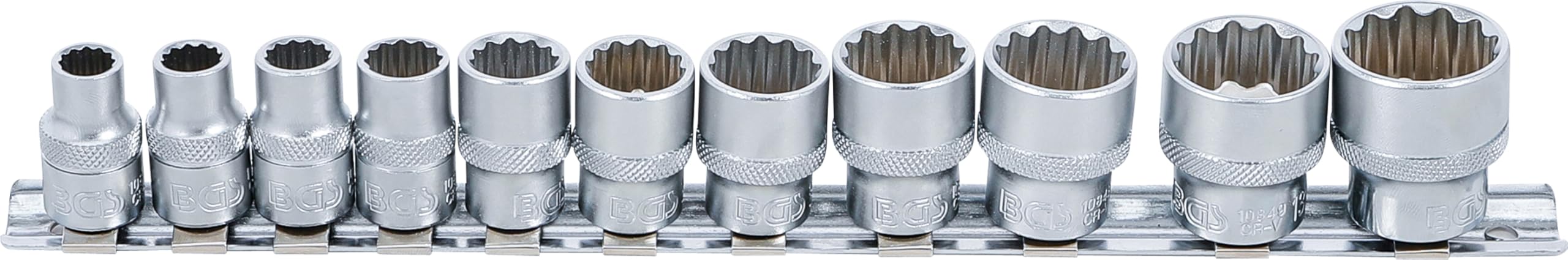 BGS 9112 | Socket Set, 12-point | 10 mm (3/8") Drive | Inch Sizes | 11 pcs.