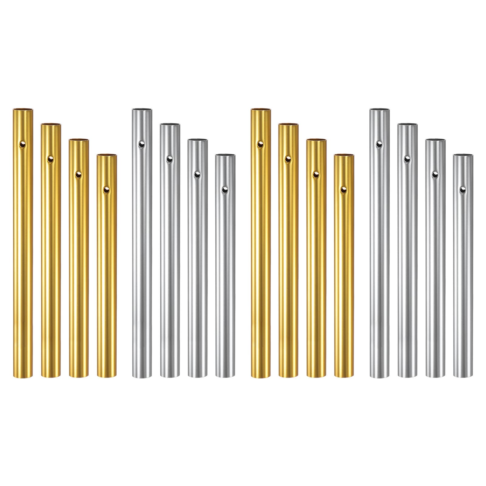 M METERXITY 16-Pack Wind Chime Tubes, 8 Sizes Aluminum Metal Wind Bell Empty Tubes for Outside/Adults Arts and Crafts/DIY [2 Colors]