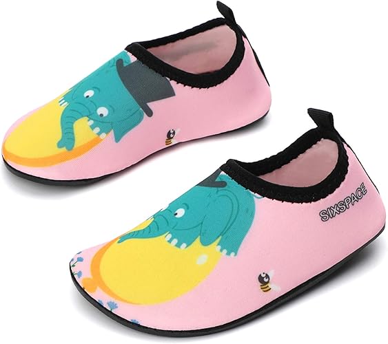 Amazon Co Jp Sixspace ウォーターシューズ キッズ マリンシューズ 子供用 アクアシューズ ビーチサンダル シュノーケリング シューズ 携帯便利 海水浴靴 滑り止め ピンク 15cm シューズ バッグ