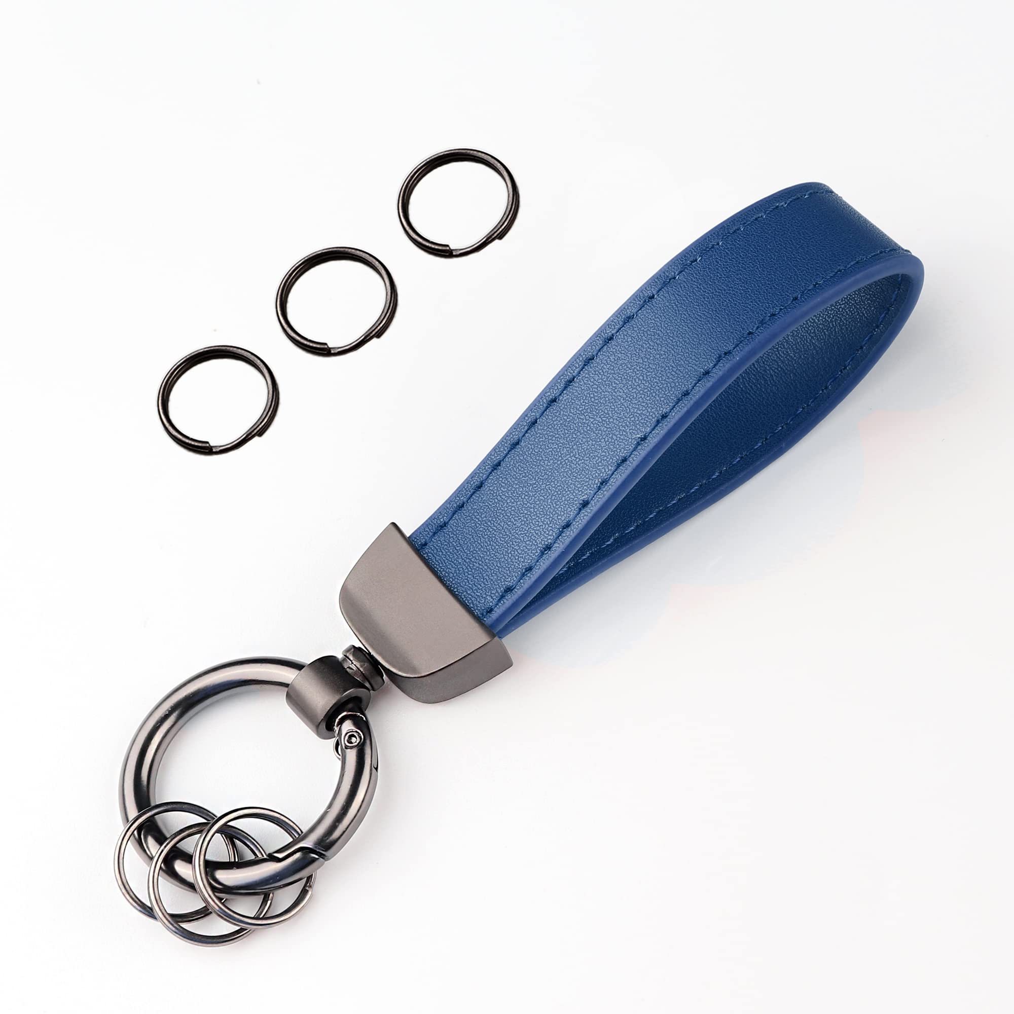 Leather Car Keychain Universal Key Fob Holder for Men and Women
