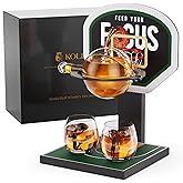 Kollea Basketball Whiskey Decanter Set with Green Court Stand & 2 Glasses, Cool Whiskey Gifts for Men, Dad, Boyfriend, Coach, Basketball Fans - Birthday, Game Day, Christmas, Retirement Gift idea